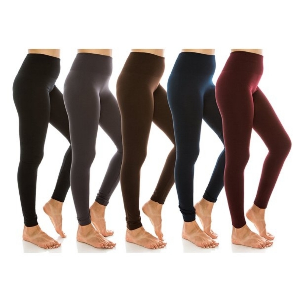 New Set Of 3 Fleece Lined Tummy Control Leggings Multiple Color And Sizes
